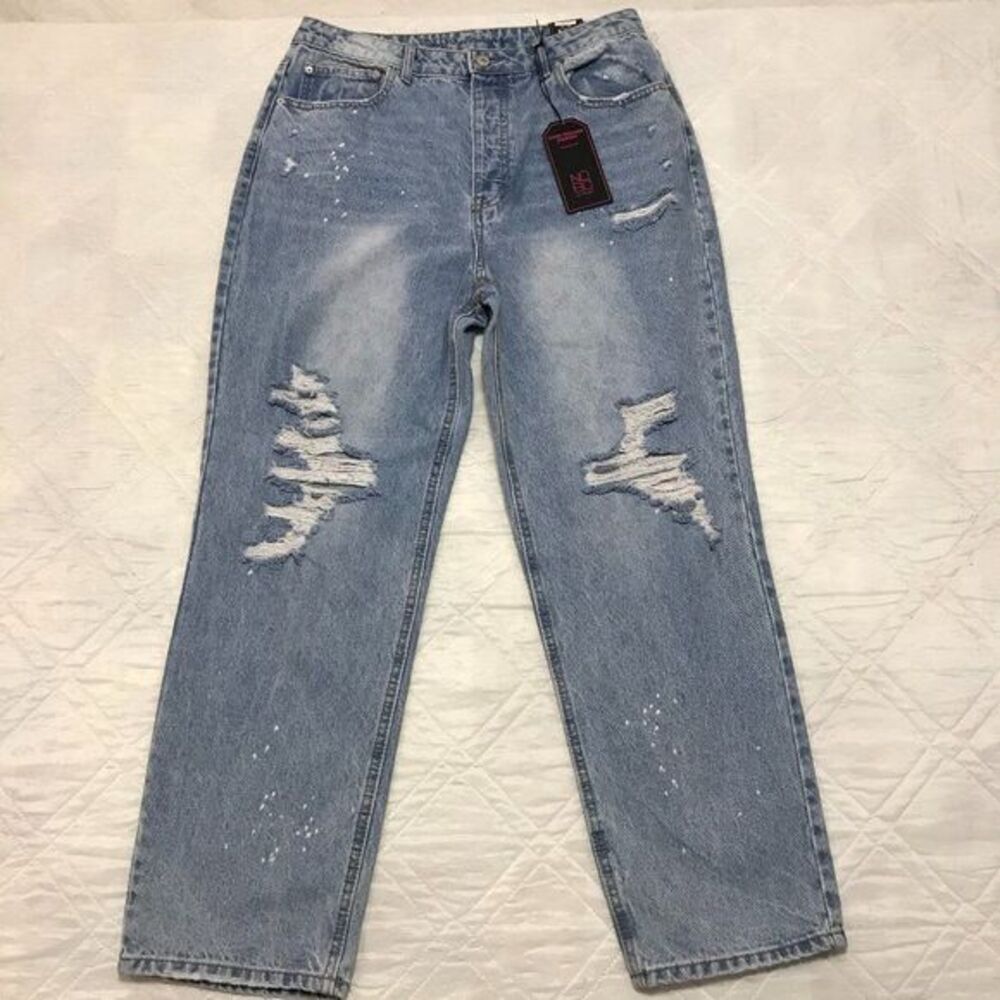 No Boundaries Super High Rise Straight distrerssed jeans size 13 nwt - Picture 1 of 7